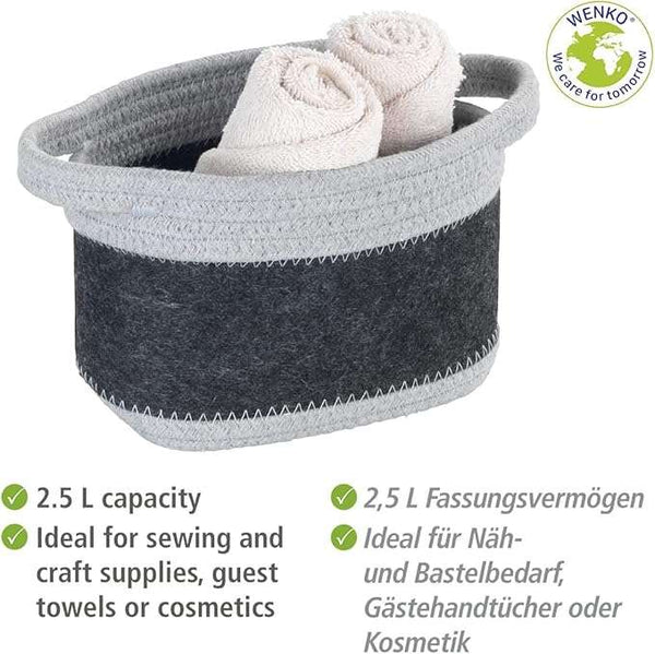 Wenko Felt basket Bea dark grey S
