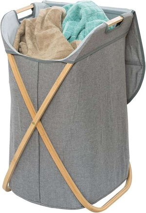 Wenko Nori Bamboo Laundry Hamper with Removable Bag & Lid