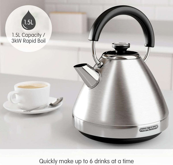 Morphy Richards Venture Pyramid Kettle Red Or Stainless steel