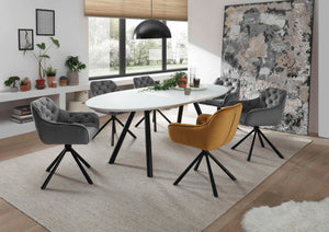Claire Velvet Armchair – Grey or Gold Luxury Seating
