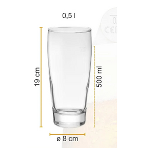 Van Well 0.2L Calibrated Glass Set of 12 – Transparent Tumbler Drinkware