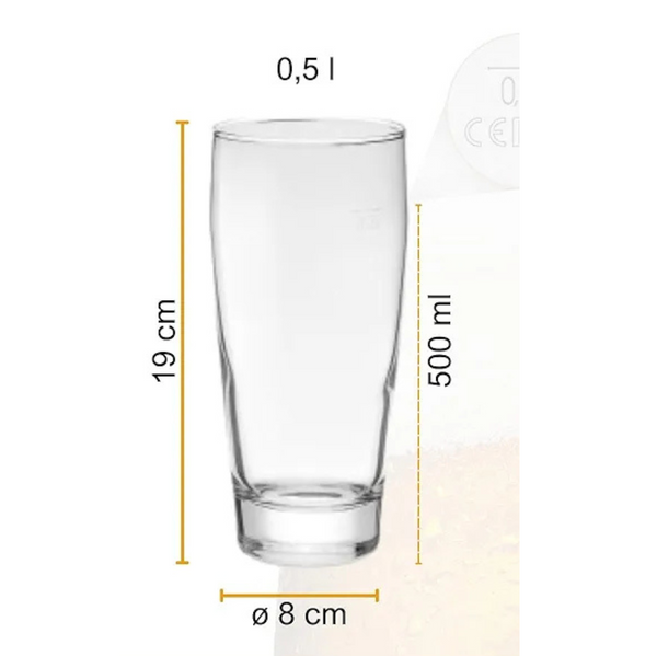 Van Well 0.2L Calibrated Glass Set of 12 – Transparent Tumbler Drinkware