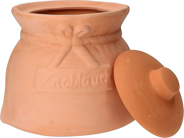 Terracotta Garlic Storage Pot with Lid