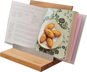 WD lifestyle Handcrafted Sustainable Oak Wood Cookbook & Tablet Stand