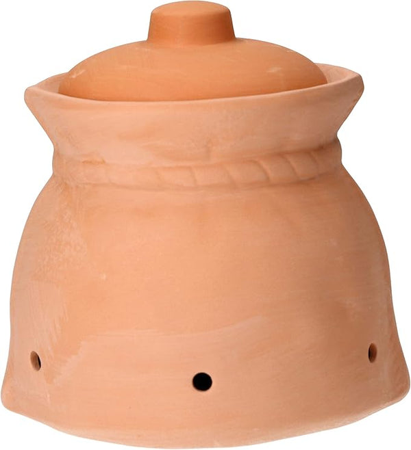 Terracotta Garlic Storage Pot with Lid