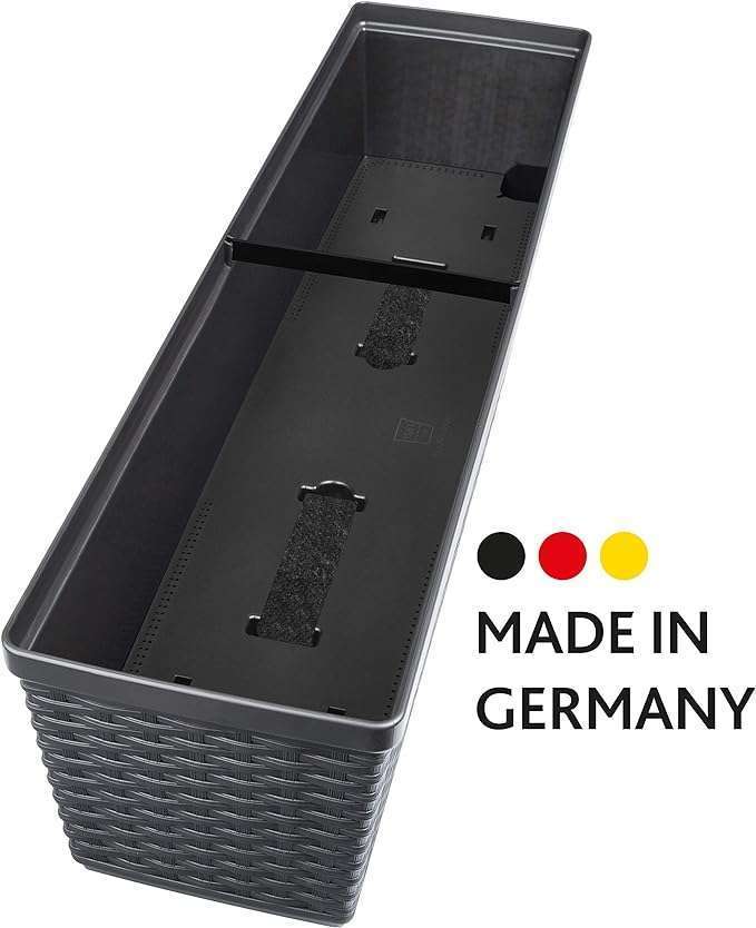 Emsa 515025-75 CM- Casa Mesh Flower Pot-self-watering system- Granite