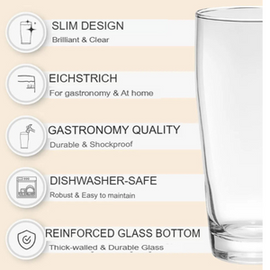 Van Well 0.2L Calibrated Glass Set of 12 – Transparent Tumbler Drinkware