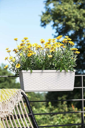 Emsa 515021- Casa Mesh Flower Pot-self-watering system - White