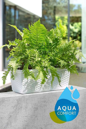 Emsa 515021- Casa Mesh Flower Pot-self-watering system - White