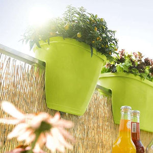 Emsa Railing Pot for the Balcony - self-watering system - Pink -515659