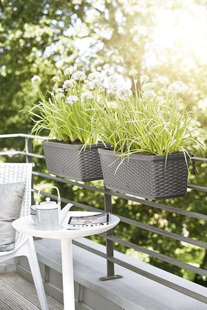 Emsa 517488- Casa Mesh Flower Pot-self-watering system - Quartz Grey