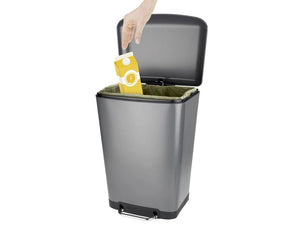 WENKO 30L Soft-Close Pedal Bin – in Silver or White