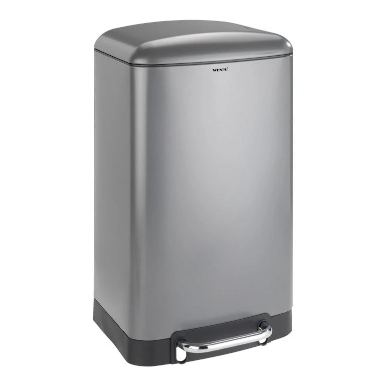 WENKO 30L Soft-Close Pedal Bin – in Silver or White