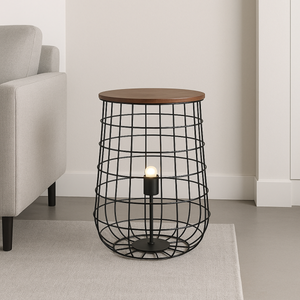 Nino Germany SILA Table Lamp – Dark Wood & Black