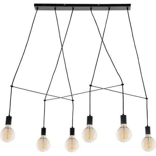 Nino Germany Lucia Black Aluminum 6-Light Industrial Pendant Lamp
