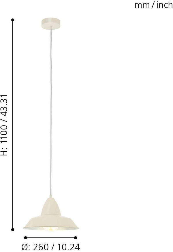 Eglo Auckland Ceiling Pendant Light - in Light Sand or Vintage Mint