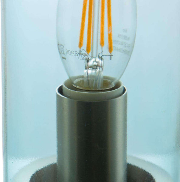 Nino Germany Bottle Table Lamp – 33.5cm Decorative Glass Light in Vibrant Blue