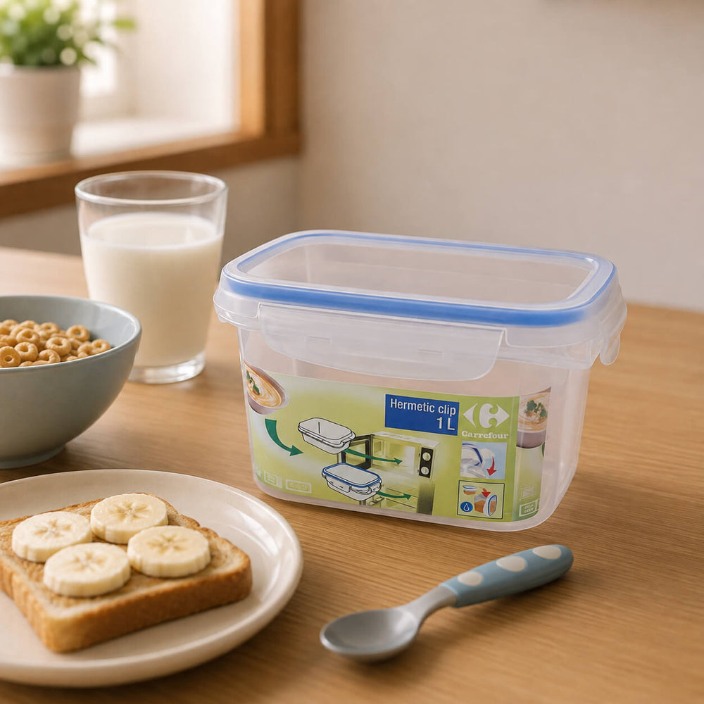 Carrefour Hermetic Click & Lock Food Storage Box – 1 L | BPA-Free