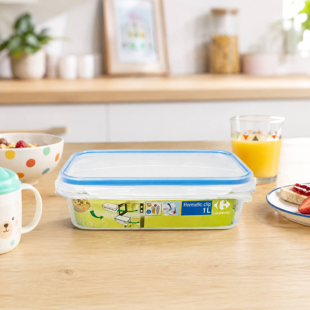 Carrefour Hermetic Click & Lock Food Storage Box – 1 L | BPA-Free