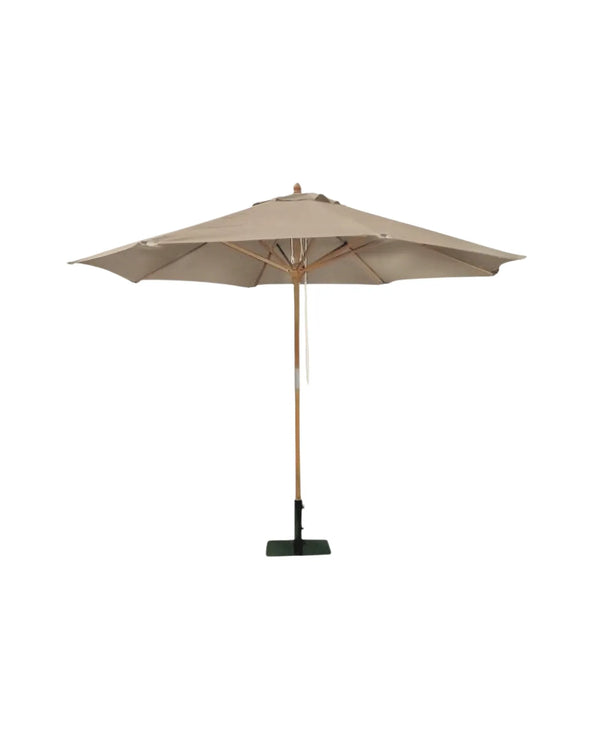 Wooden Parasol Taupe Color 3x3m