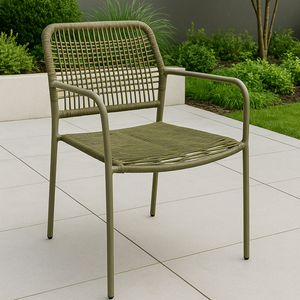 Kare Design Modern Rope Outdoor Armchair Chair - in Olive Green or Black