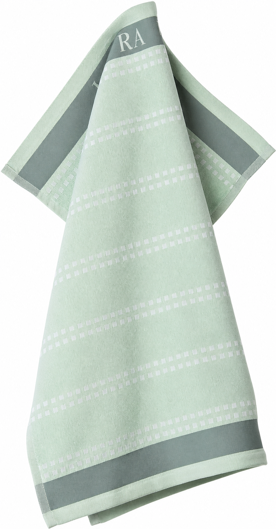 Laura Ashley Kitchen Towel - Terry Mint Horizontal Dotted Stripes