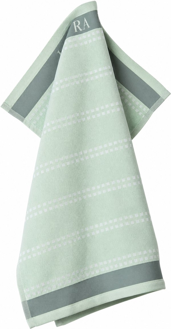 Laura Ashley Kitchen Towel - Terry Mint Horizontal Dotted Stripes