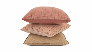 Tiseco Home Studio Cushion - Geometric Dash Pattern - Dusty Rose