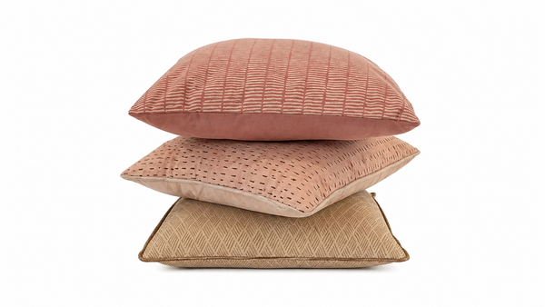 Tiseco Home Studio Cushion - Geometric Dash Pattern - Dusty Rose