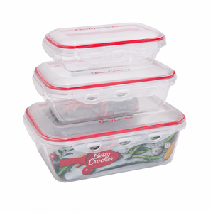 Betty Crocker Rectangular Food Container Set Of 3 Pieces 580/1300/2500ml