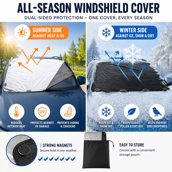All-Season Magnetic Windshield Cover – Summer & Winter Protection for Cars