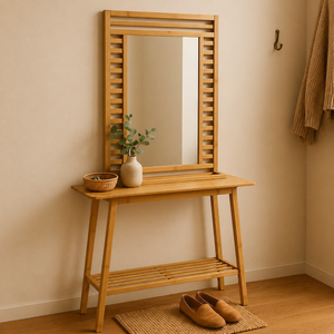 Wenko Acina Modern Bamboo Rectangular Mirror