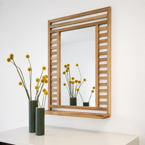 Wenko Acina Modern Bamboo Rectangular Mirror