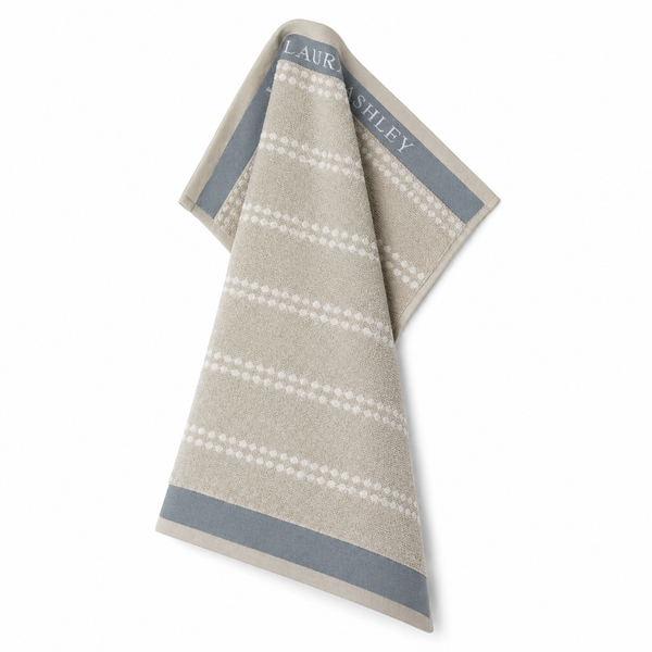 Laura Ashley Kitchen Towel - Cobblestone Horizontal Dotted Stripes