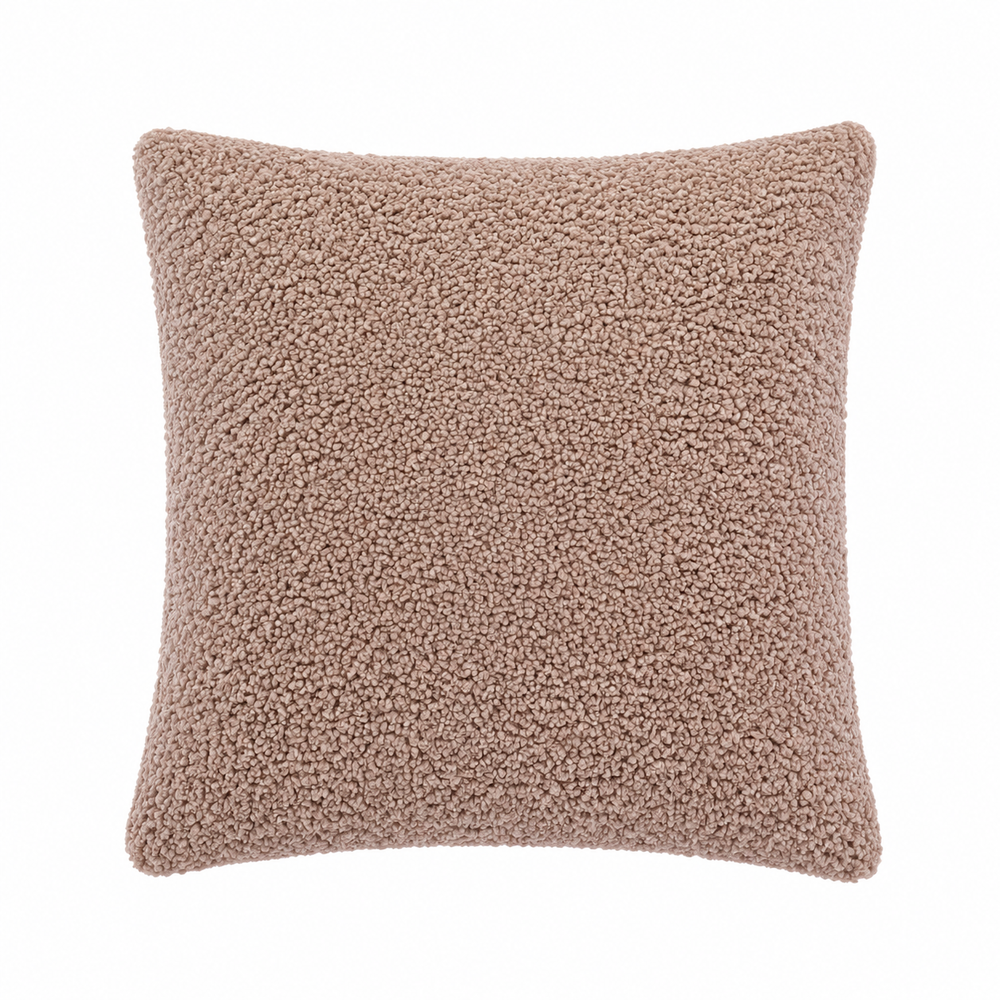 Tiseco Home Studio Cushion - Soft Teddy Plush Fabric - Beige