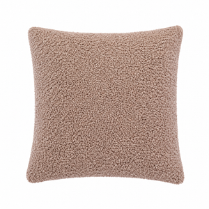 Tiseco Home Studio Cushion - Soft Teddy Plush Fabric - Beige