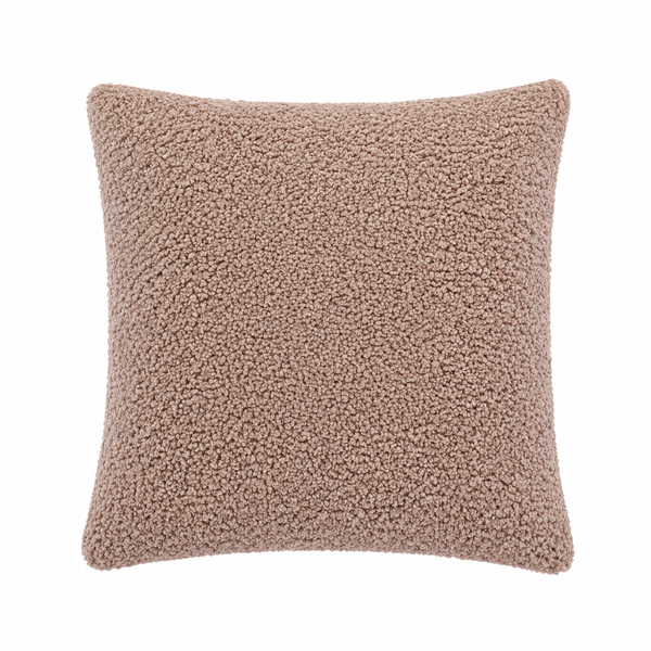 Tiseco Home Studio Cushion - Soft Teddy Plush Fabric - Beige