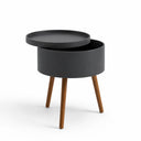 JEFF Round Storage Side Table with Removable Tray Top