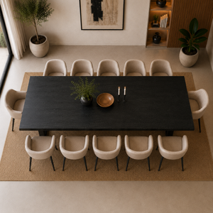 By-Boo Eleonora Mango Massive Old Wood Black Dining Table