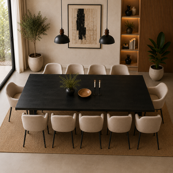 By-Boo Eleonora Mango Massive Old Wood Black Dining Table