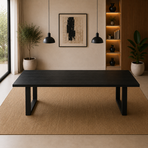 By-Boo Eleonora Mango Massive Old Wood Black Dining Table