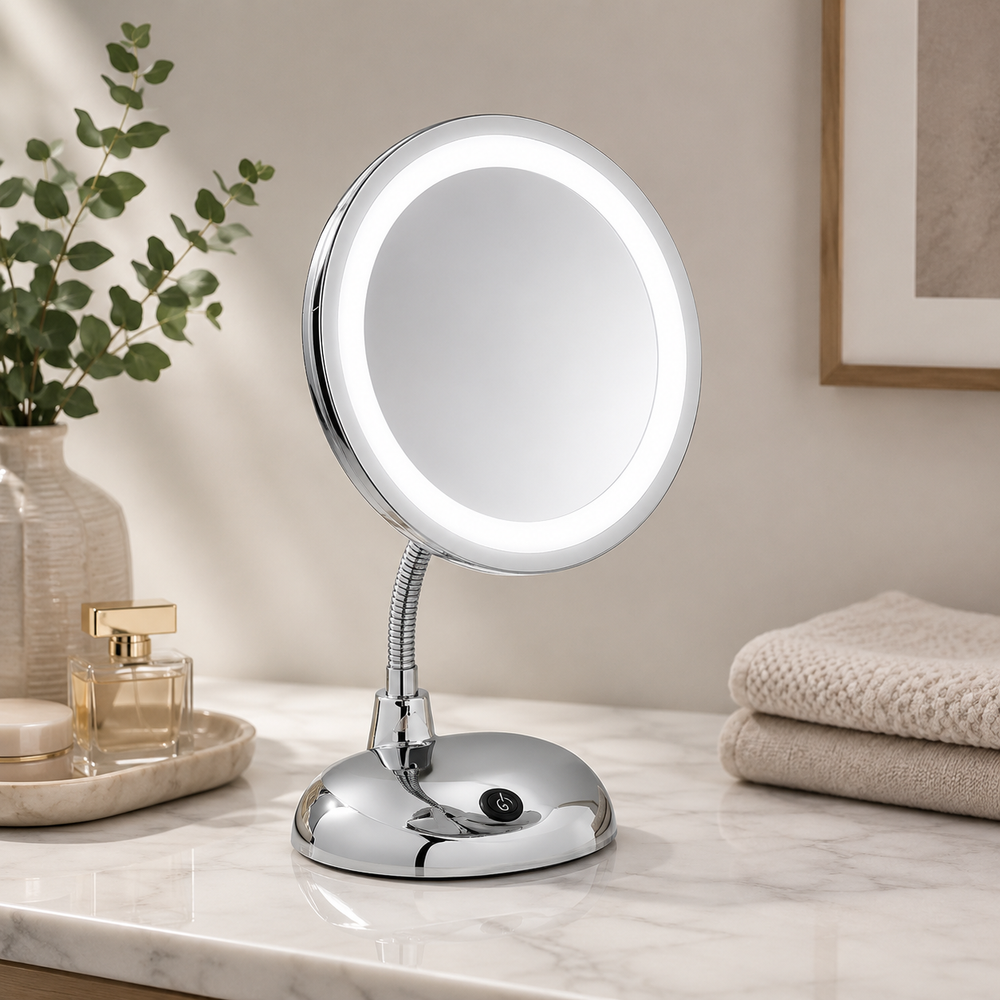 Wenko LED Cosmetic Standing Mirror With 3x Magnification