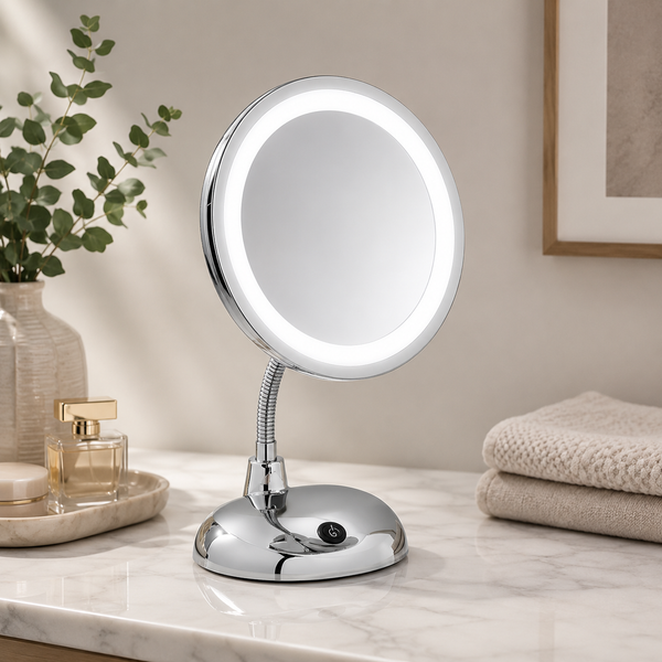 Wenko LED Cosmetic Standing Mirror With 3x Magnification