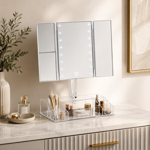 Wenko Fanano LED Tri-Fold Cosmetic/Vanity Mirror