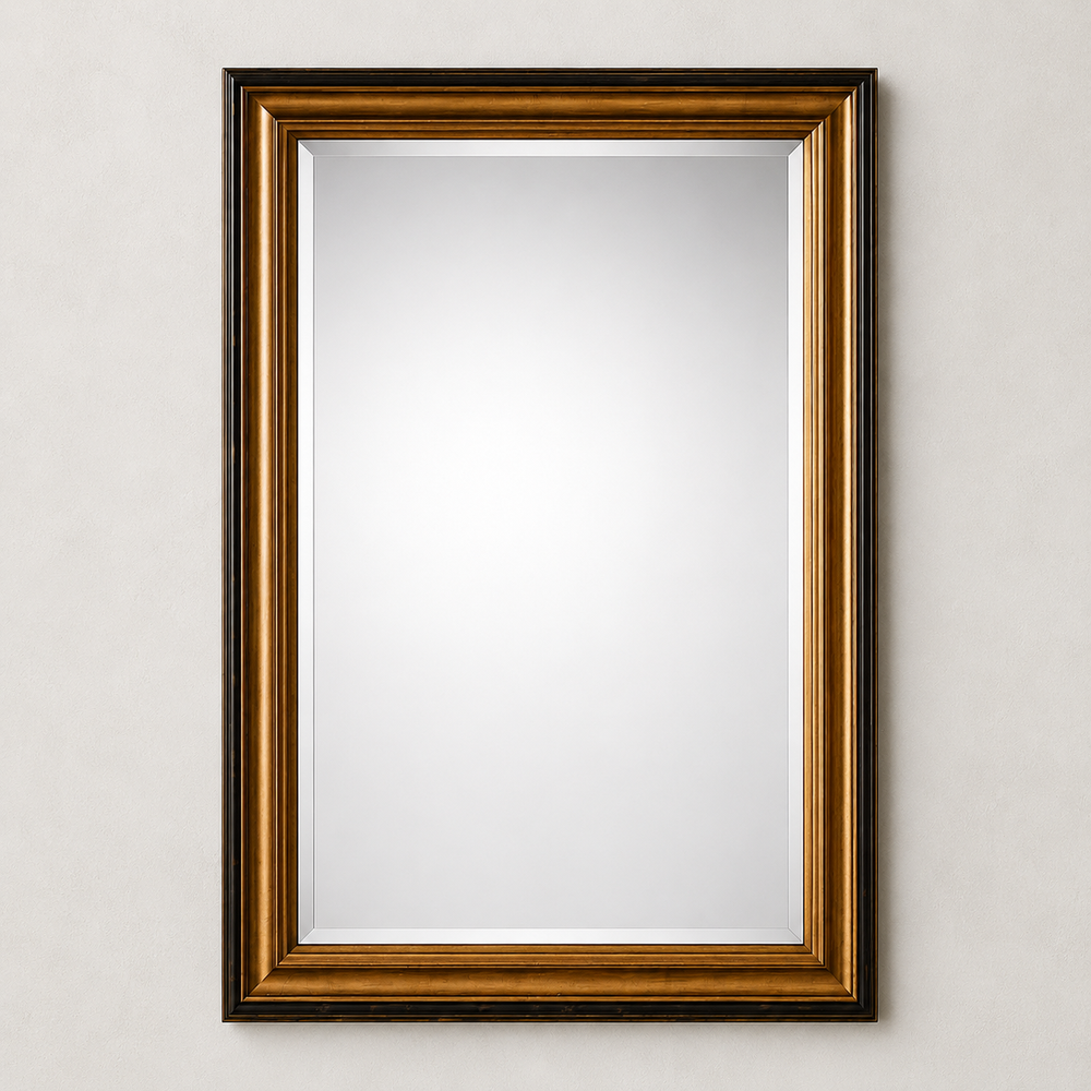Micasa Classic Gold-Beveled Antique Gold Wall Mirror