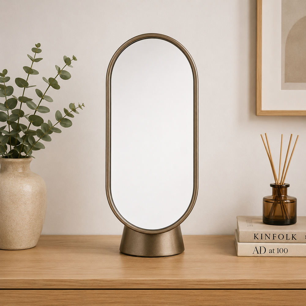 By-Boo Vanity-Four Metal & Glass Standing Mirror