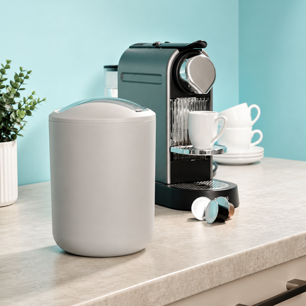 Wenko Brasil Grey 2-Swing Lid Trash Bin