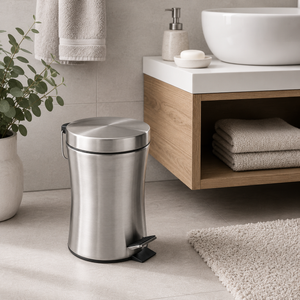 Wenko Pieno 3L Stainless Steel Pedal Trash Bin
