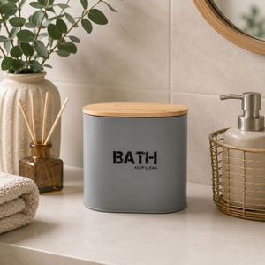 Wenk Gara Grey Bathroom Storage Box with Lid