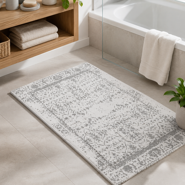 Wenko Ururi Recycled Cotton Bath Mat in Subtle Grey